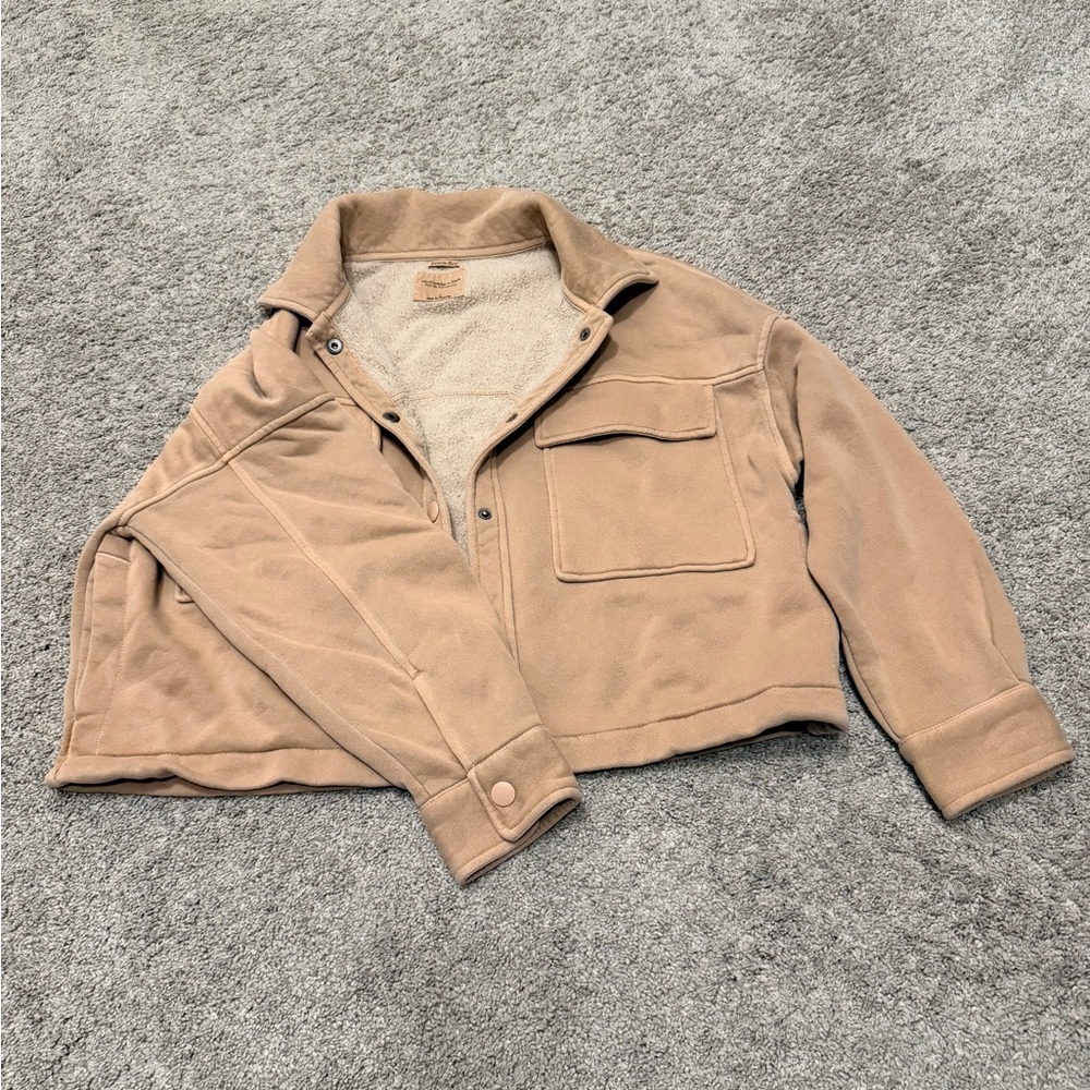 Abercrombie & Fitch Soft AF Tan Cropped Sweater